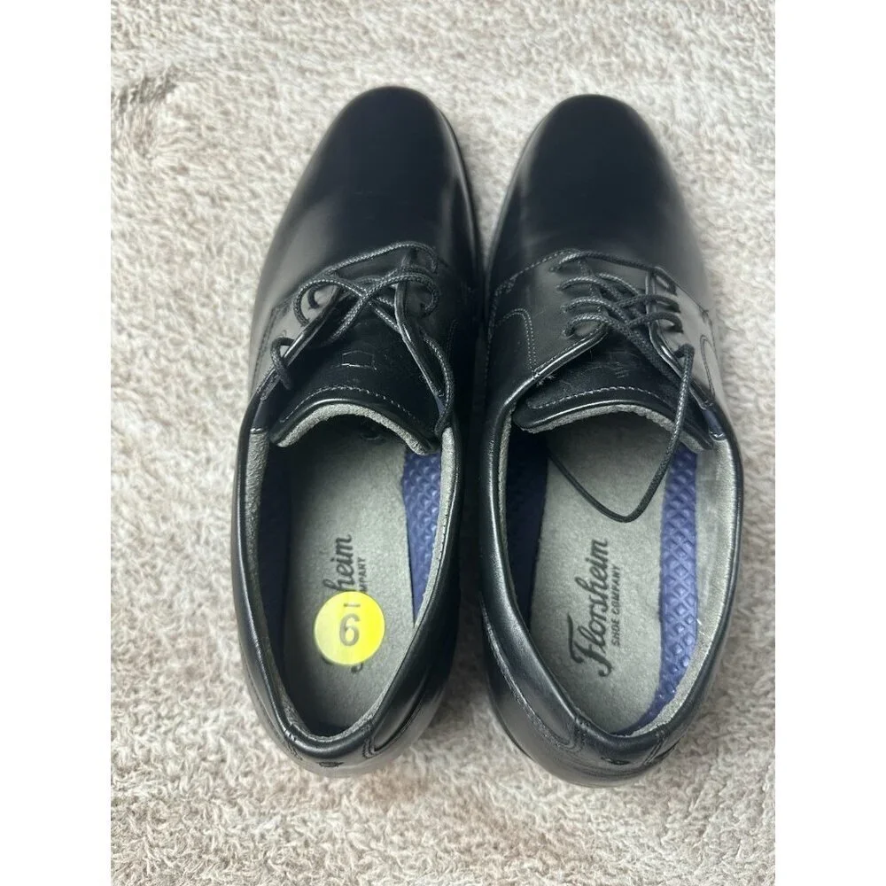 Florsheim Men's Black Leather Oxford Dress Shoes Round Toe Flexsole 9 NWOB